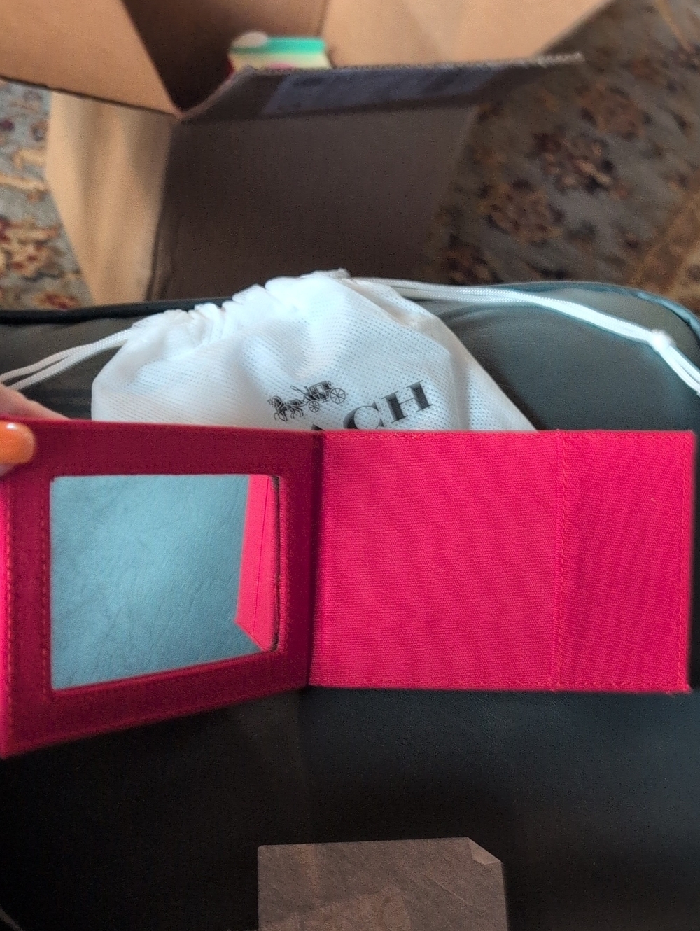 Coach Mirror With Dustbag. New - Picture 2 of 7